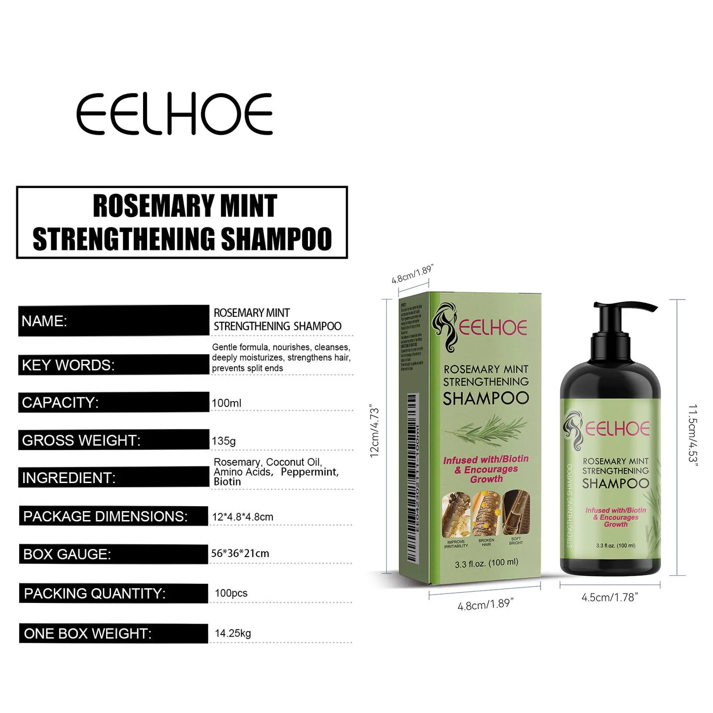 Rosemary Hair Growth Oil with Brush – Nourishing Hair Care for Strong Roots, Healthy Scalp, and Dense Hair