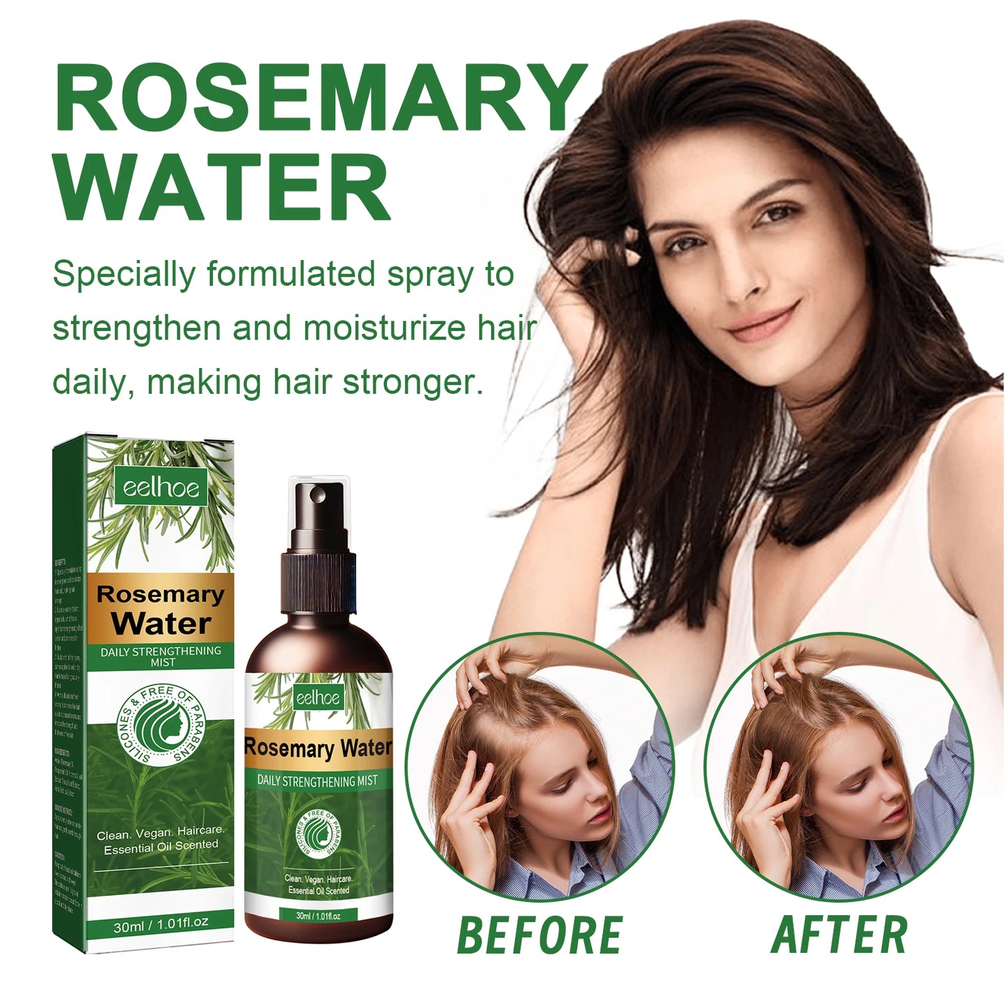 Rosemary Hair Growth Oil with Brush – Nourishing Hair Care for Strong Roots, Healthy Scalp, and Dense Hair