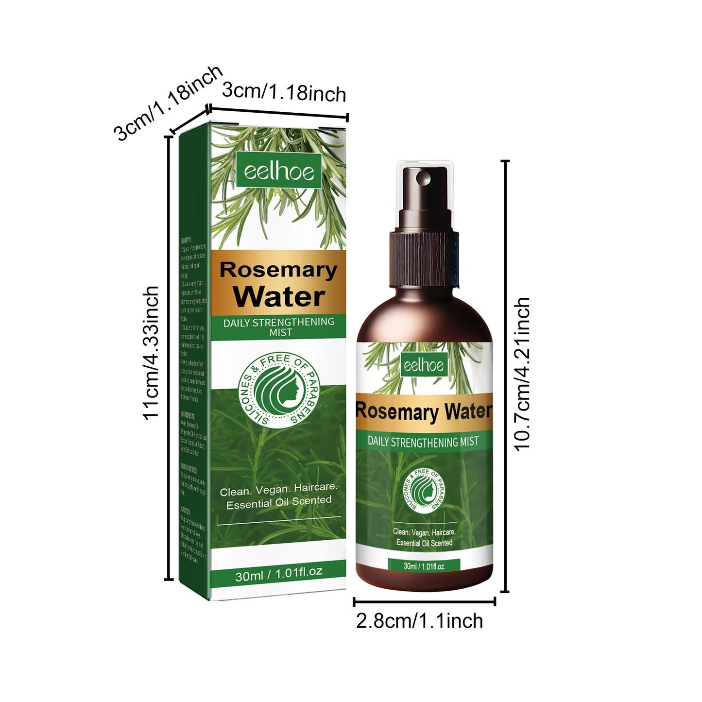 Rosemary Hair Growth Oil with Brush – Nourishing Hair Care for Strong Roots, Healthy Scalp, and Dense Hair