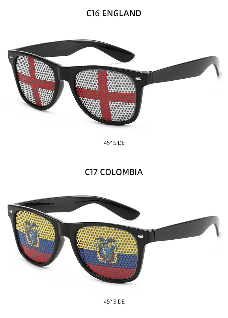 8PCS HD Vision Flag Sunglasses – Football Fan Sports Party Eyewear