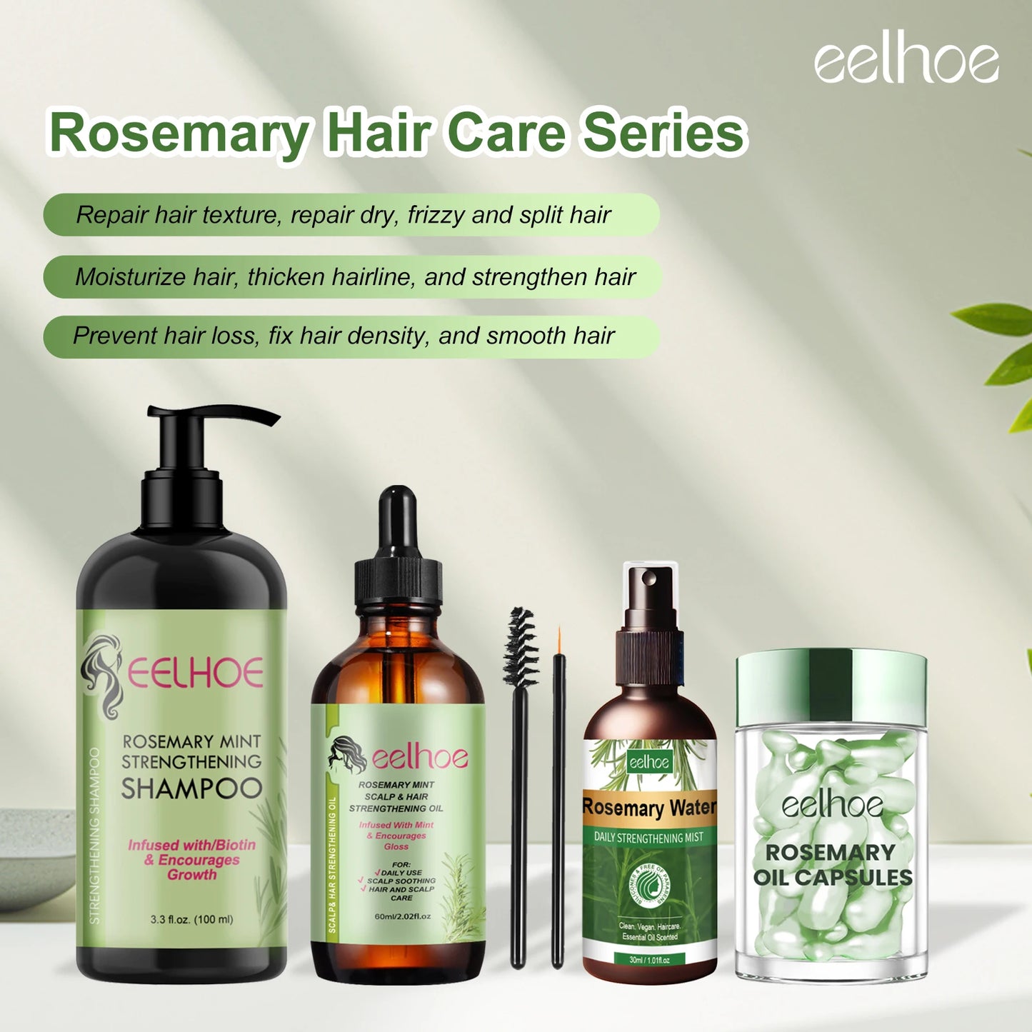 Rosemary Hair Growth Oil with Brush – Nourishing Hair Care for Strong Roots, Healthy Scalp, and Dense Hair