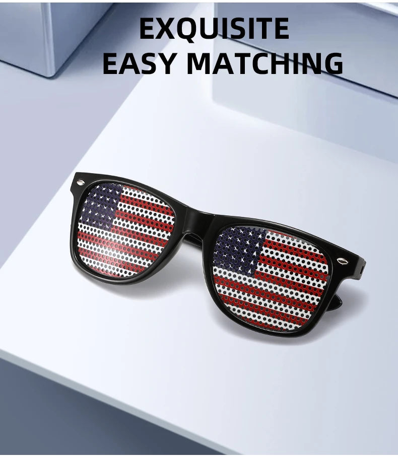 8PCS HD Vision Flag Sunglasses – Football Fan Sports Party Eyewear