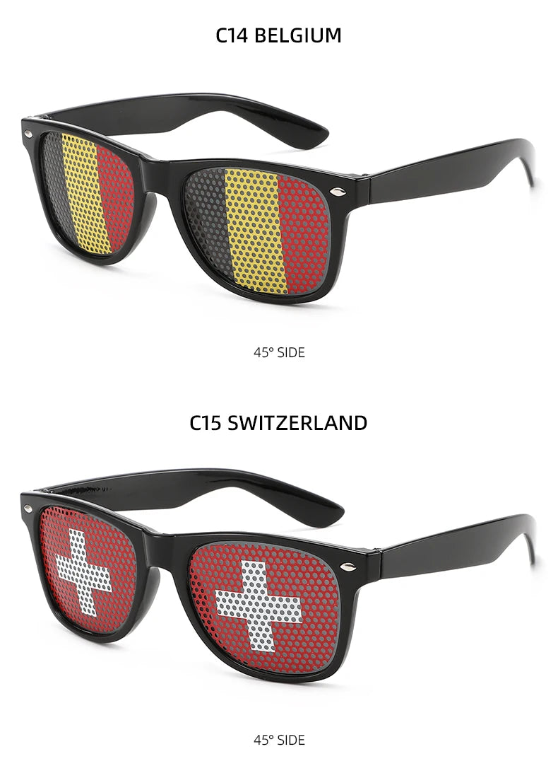 8PCS HD Vision Flag Sunglasses – Football Fan Sports Party Eyewear