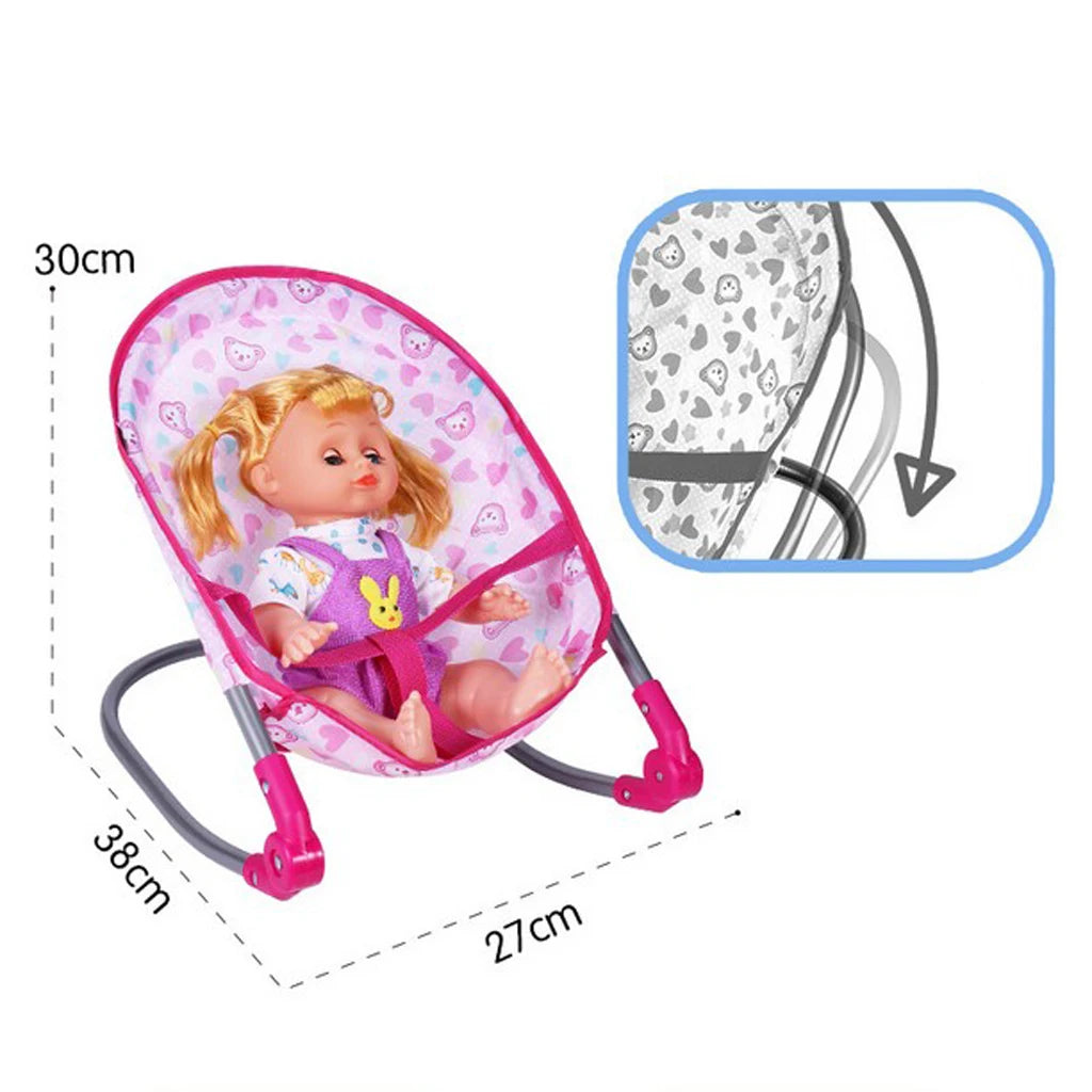 Baby Doll Crib & Furniture Toy Set — Reborn Doll Nursery Accessories