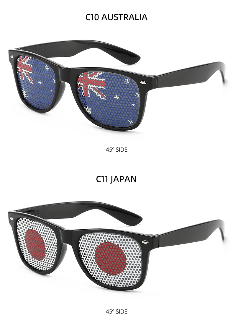 8PCS HD Vision Flag Sunglasses – Football Fan Sports Party Eyewear
