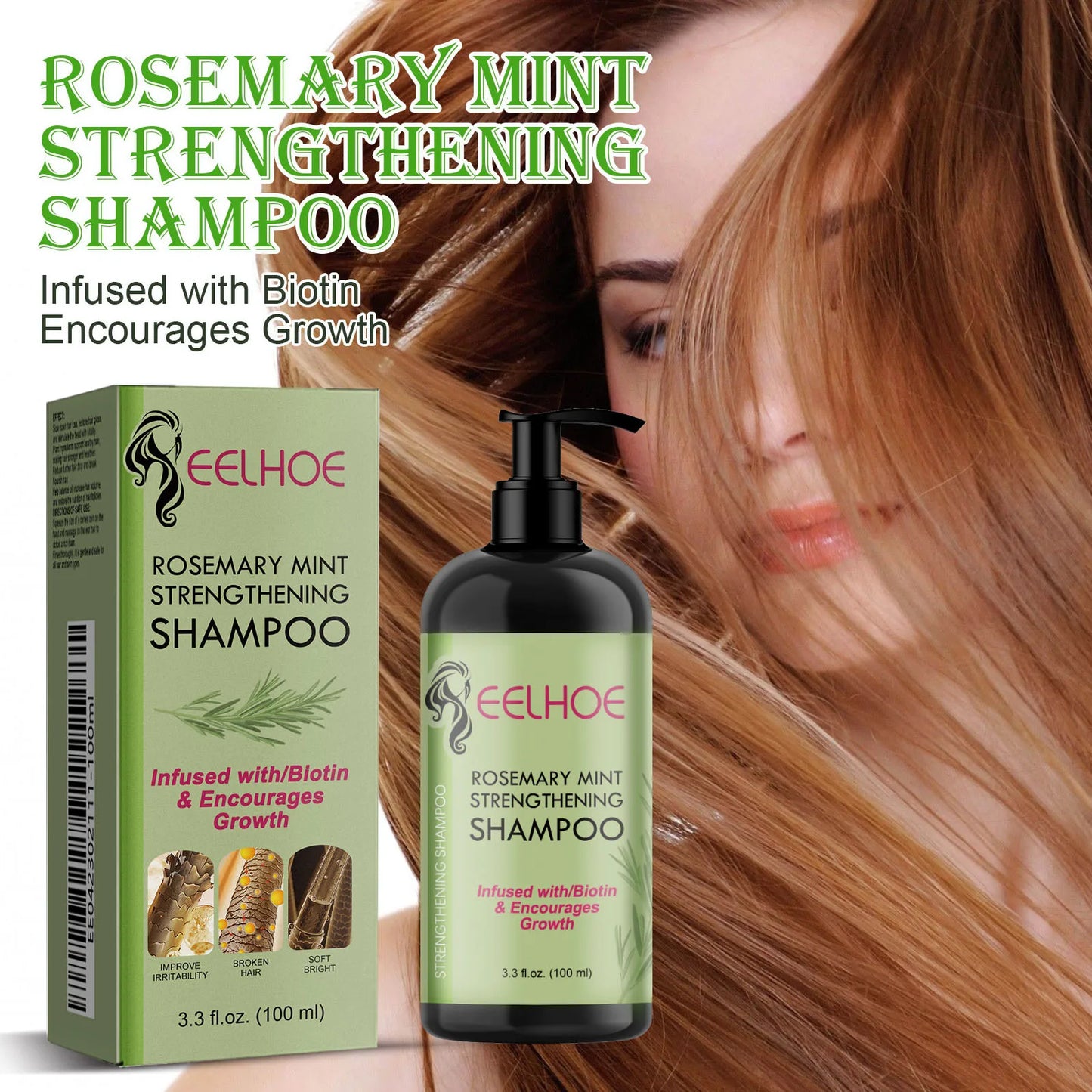 Rosemary Hair Growth Oil with Brush – Nourishing Hair Care for Strong Roots, Healthy Scalp, and Dense Hair