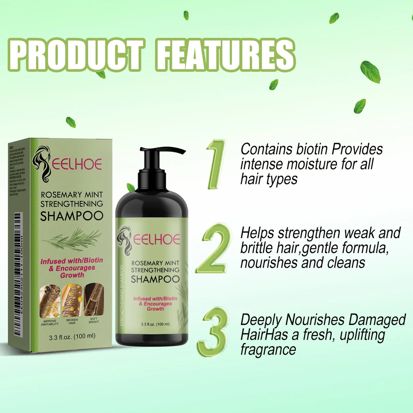 Rosemary Hair Growth Oil with Brush – Nourishing Hair Care for Strong Roots, Healthy Scalp, and Dense Hair