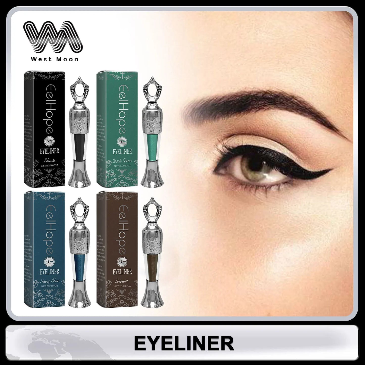 Waterproof Long-Lasting Black Liquid Eyeliner – Quick-Dry, Sweatproof, Smooth Application, Natural Look