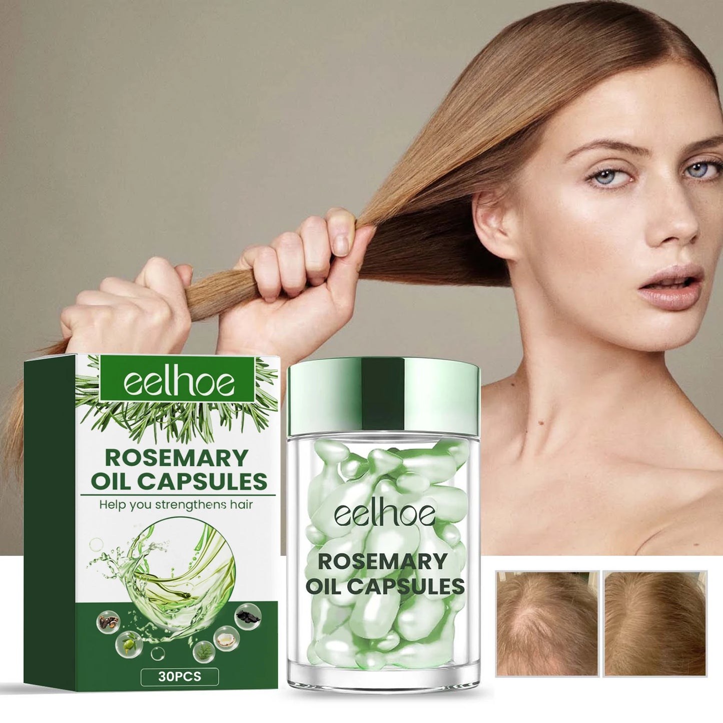 Rosemary Hair Growth Oil with Brush – Nourishing Hair Care for Strong Roots, Healthy Scalp, and Dense Hair
