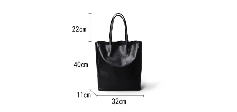 Women’s Casual Leather Tote Bag – Large Soft Cowhide Shoulder Purse for Shopping & Travel