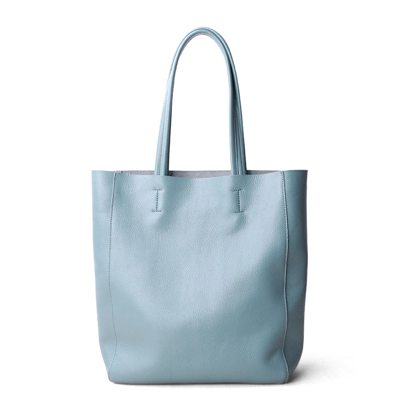 Women’s Casual Leather Tote Bag – Large Soft Cowhide Shoulder Purse for Shopping & Travel