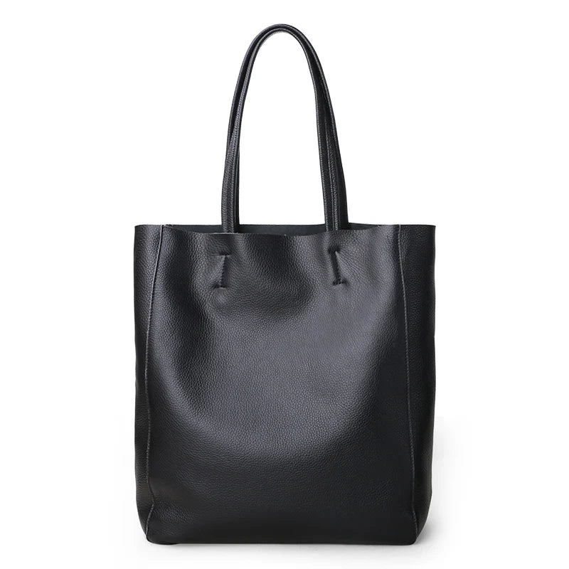 Women’s Casual Leather Tote Bag – Large Soft Cowhide Shoulder Purse for Shopping & Travel