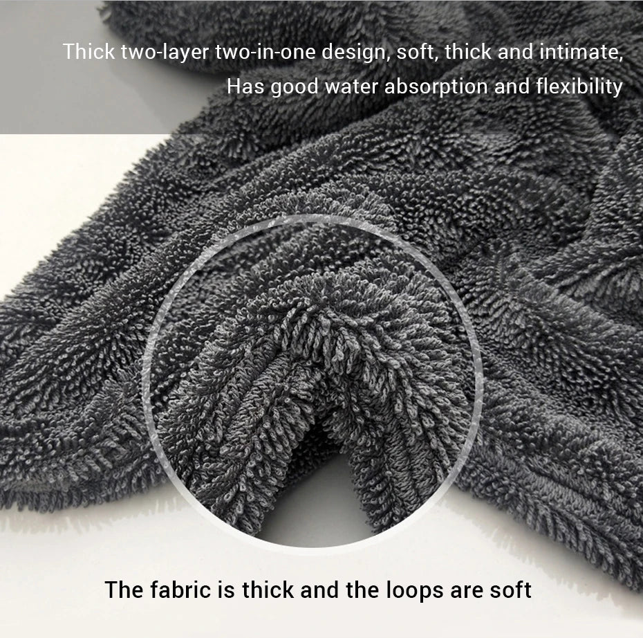 1200 GSM Microfiber Car Wash Towel – Double-Sided, Super Absorbent