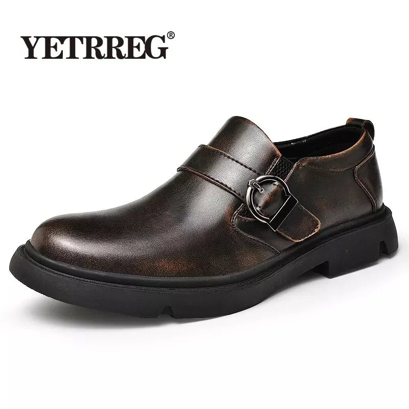 Vancat Men’s Oxford Dress Shoes – Genuine Leather, Fashion Loafers, Casual Flats – High-Quality Formal Footwear