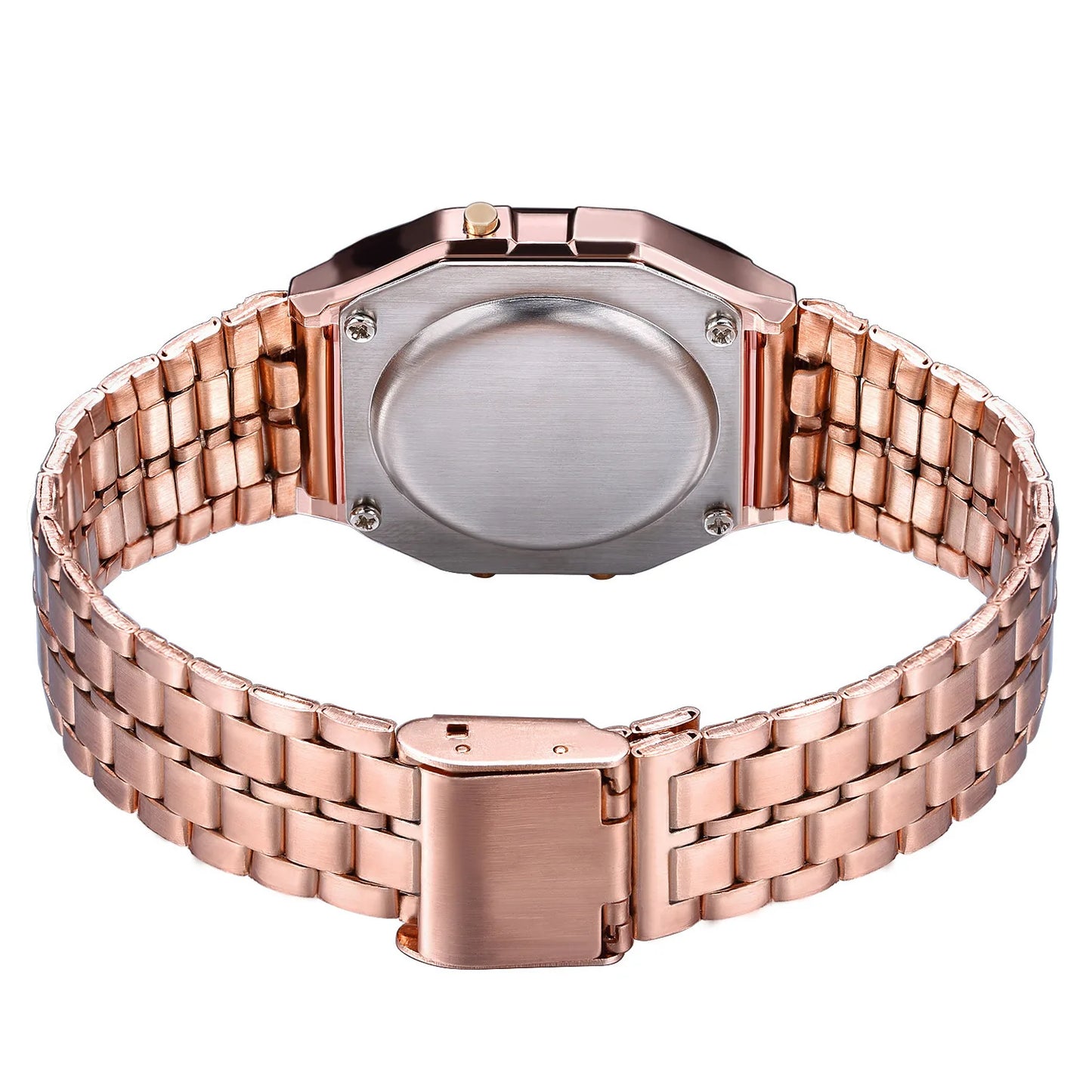 Vintage LED Digital Watch with Steel Strap – Unisex Electronic Sports Wristwatch, Valentine’s Day Gift
