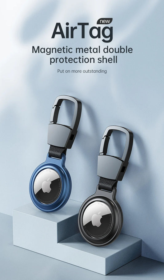 AirTag Metal Case Protector with Keychain, Metal Magnetic, Shockproof, Anti-Scratch, Fall-Proof Shell Cover Holder for AirTag.