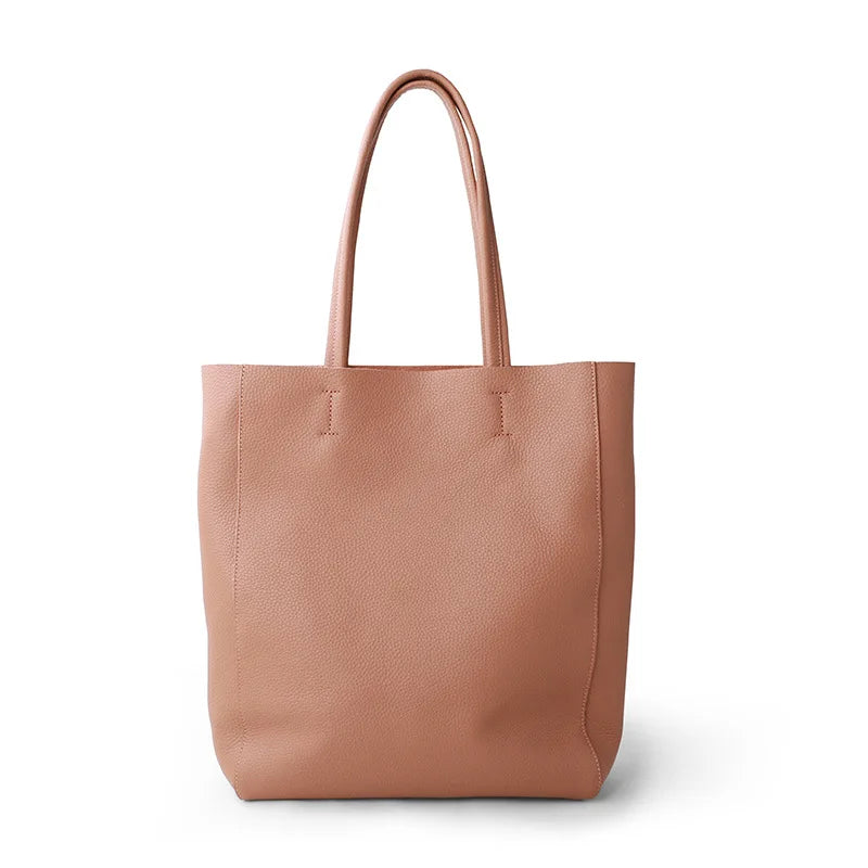 Women’s Casual Leather Tote Bag – Large Soft Cowhide Shoulder Purse for Shopping & Travel