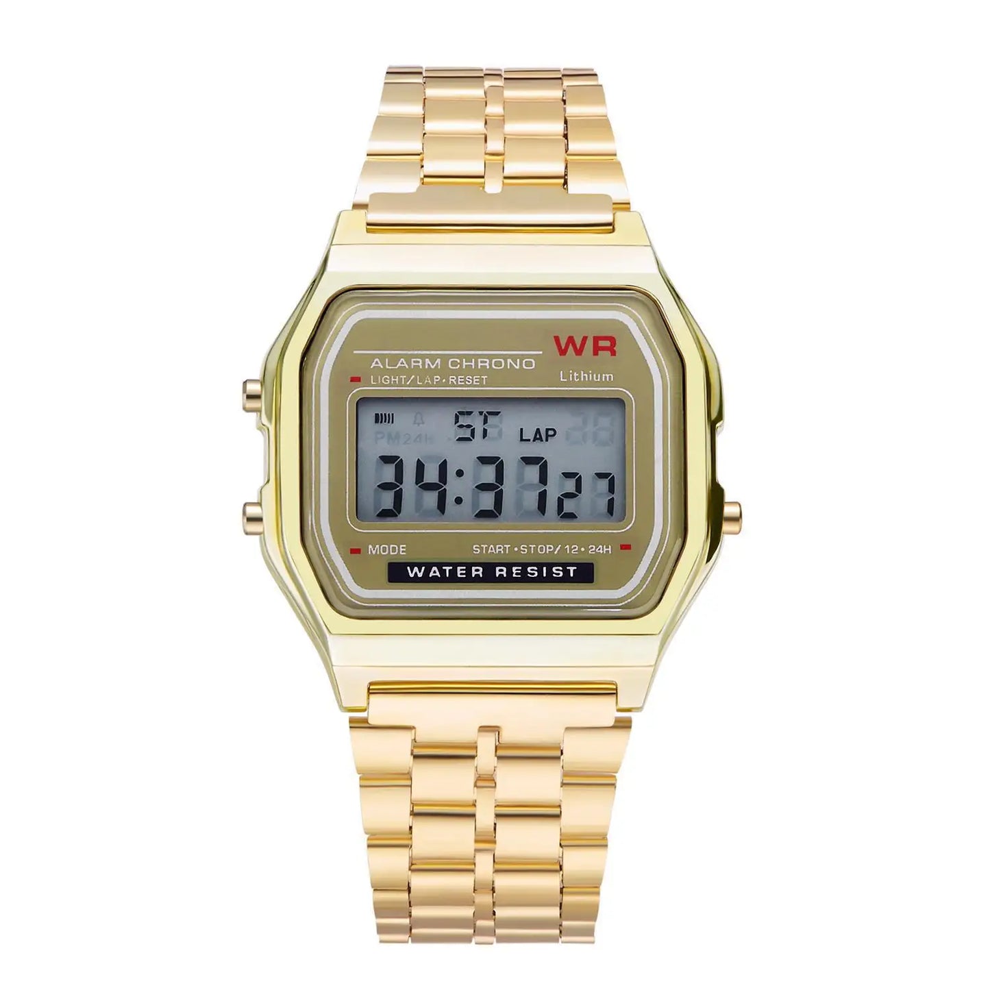 Vintage LED Digital Watch with Steel Strap – Unisex Electronic Sports Wristwatch, Valentine’s Day Gift