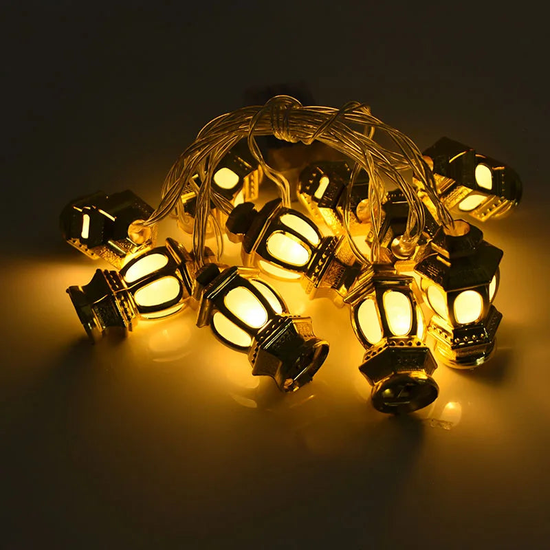 Ramadan & Eid LED Lantern String Lights – Decorative Hanging Lights for Home, Party & Festival Decor