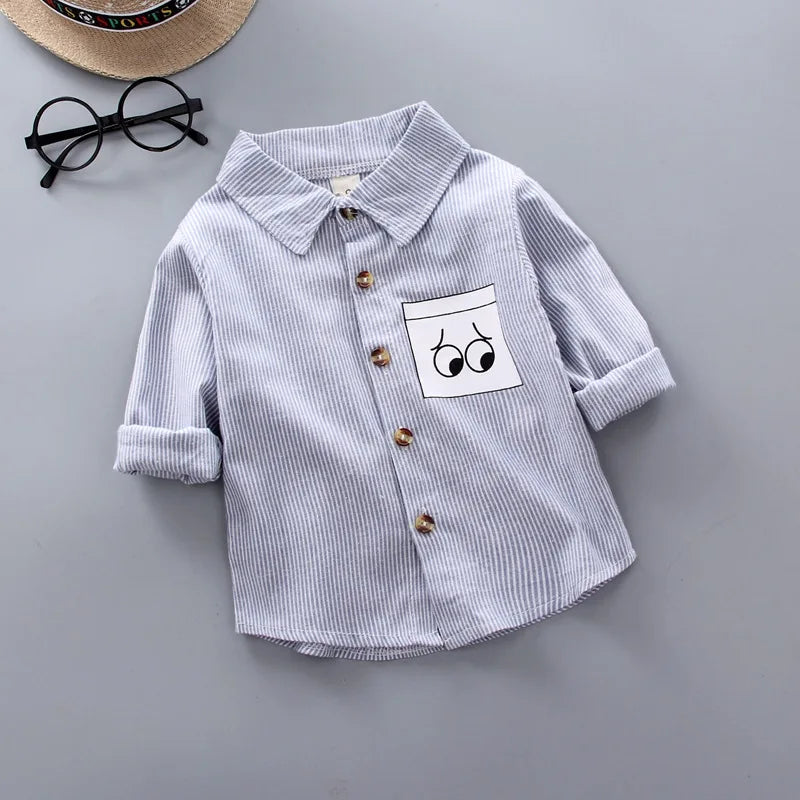 DIIMUU Spring and Autumn Kids' Cotton Shirt for Boys and Toddler Girls – Children’s Blouse for Infants and Kids (1-5 Years)