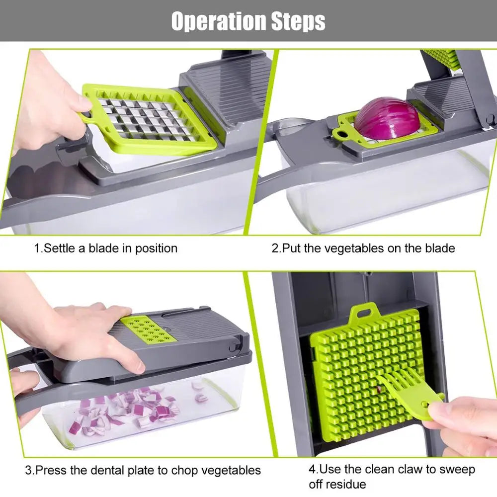 Vegetable Slicer and Grater with Collection Container