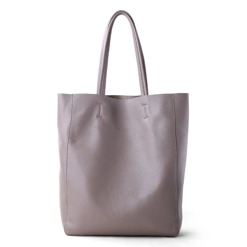 Women’s Casual Leather Tote Bag – Large Soft Cowhide Shoulder Purse for Shopping & Travel