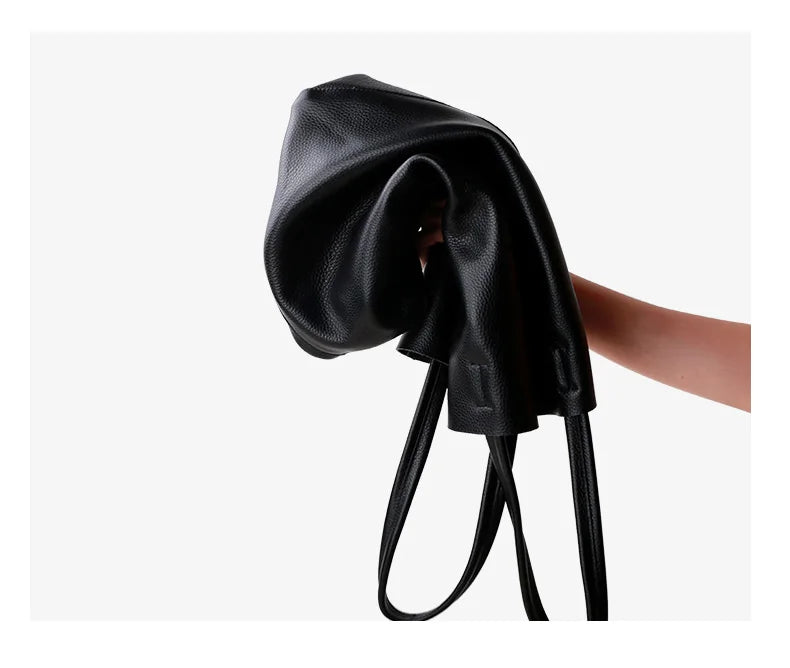 Women’s Casual Leather Tote Bag – Large Soft Cowhide Shoulder Purse for Shopping & Travel