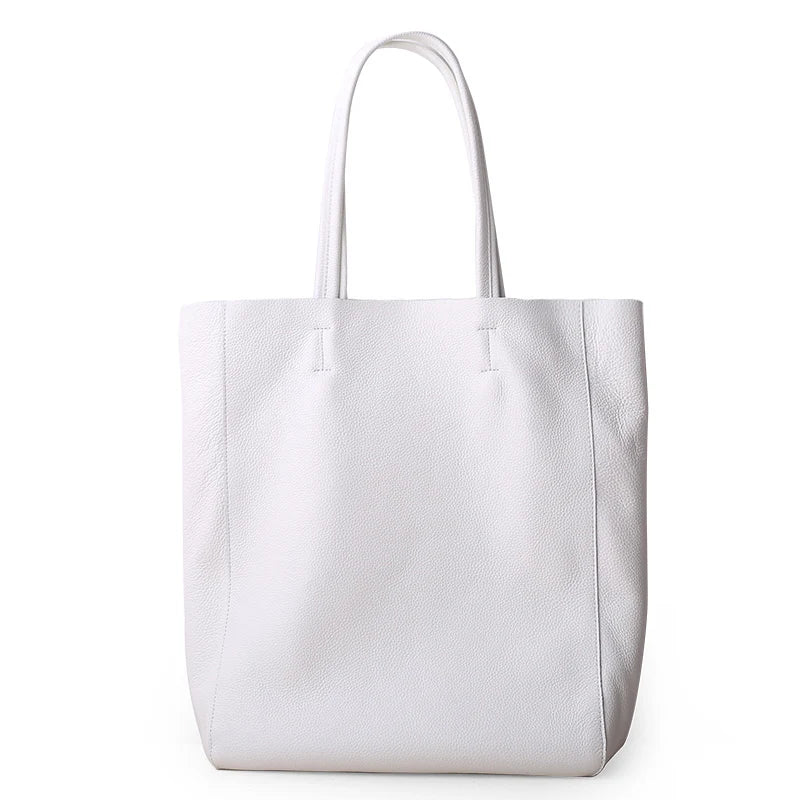 Women’s Casual Leather Tote Bag – Large Soft Cowhide Shoulder Purse for Shopping & Travel