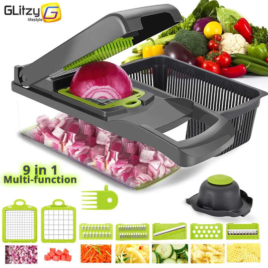Vegetable Slicer and Grater with Collection Container
