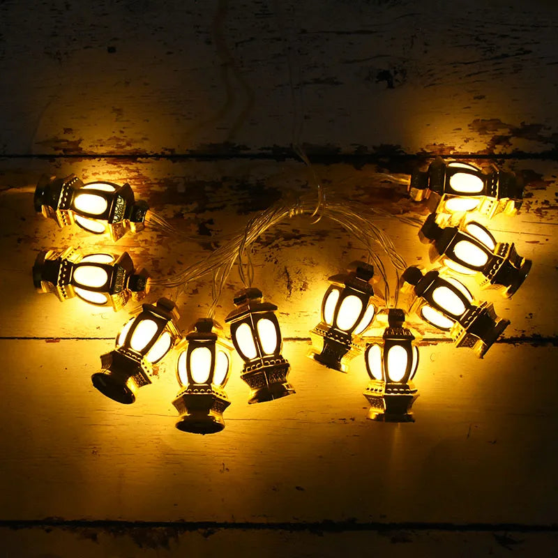 Ramadan & Eid LED Lantern String Lights – Decorative Hanging Lights for Home, Party & Festival Decor