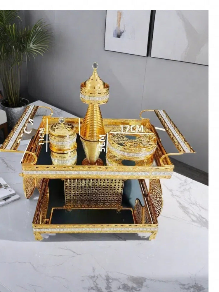Luxury Ethiopia Eritrea Habesha Middle Eastern Coffee Table Incense Burner – Aromatherapy Stove & High-End Metal Ornament Set
