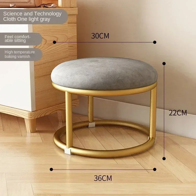 Small, Stackable, Round Household, Light Luxury and Modern, Simple, Living Room, Sofa Low Stool, Shoe  Door,  Changing