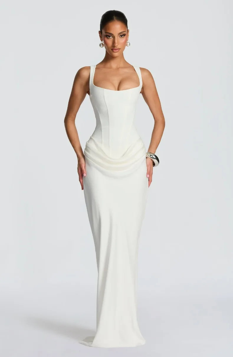 Fishbone Strap Evening Dress