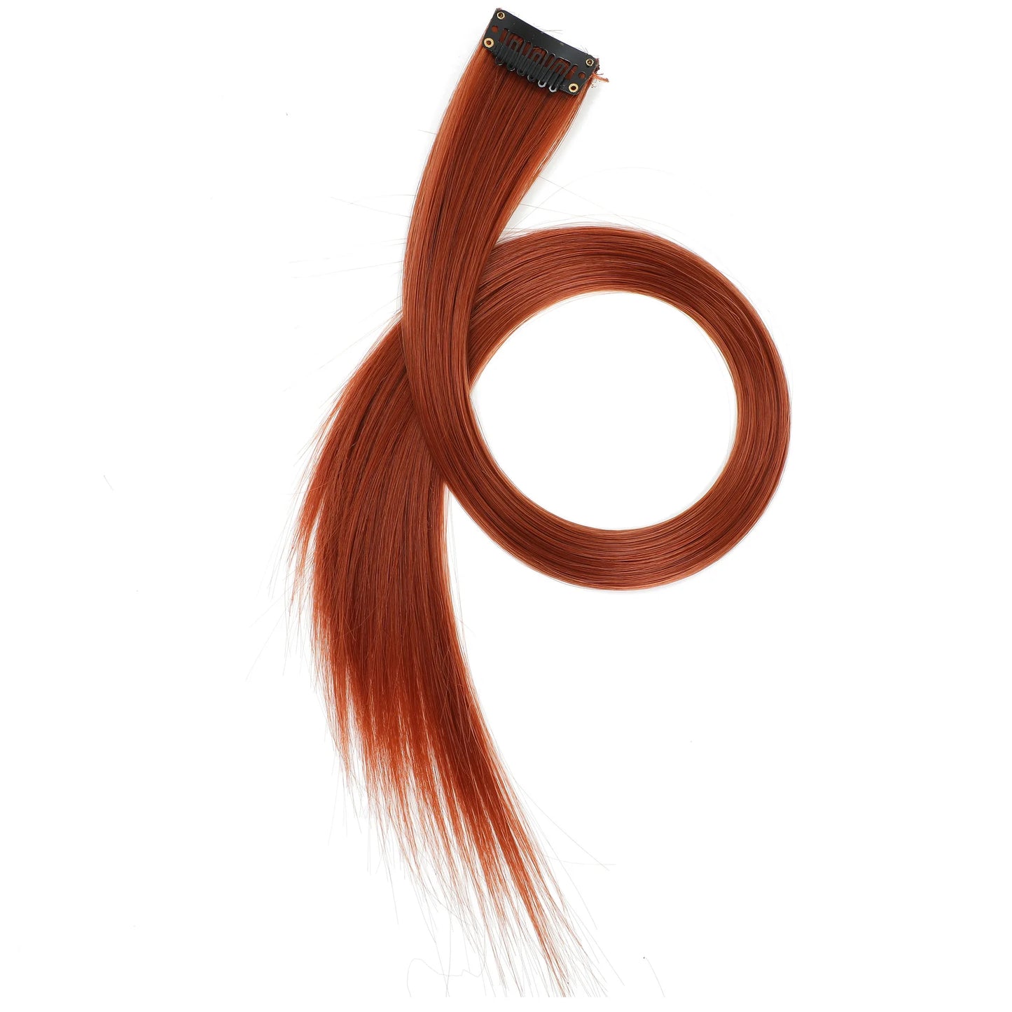22-Inch Straight Clip-In Synthetic Hair Extensions – Colorful Highlight Hairpiece