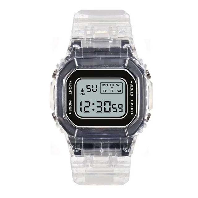 Vintage LED Digital Watch with Steel Strap – Unisex Electronic Sports Wristwatch, Valentine’s Day Gift