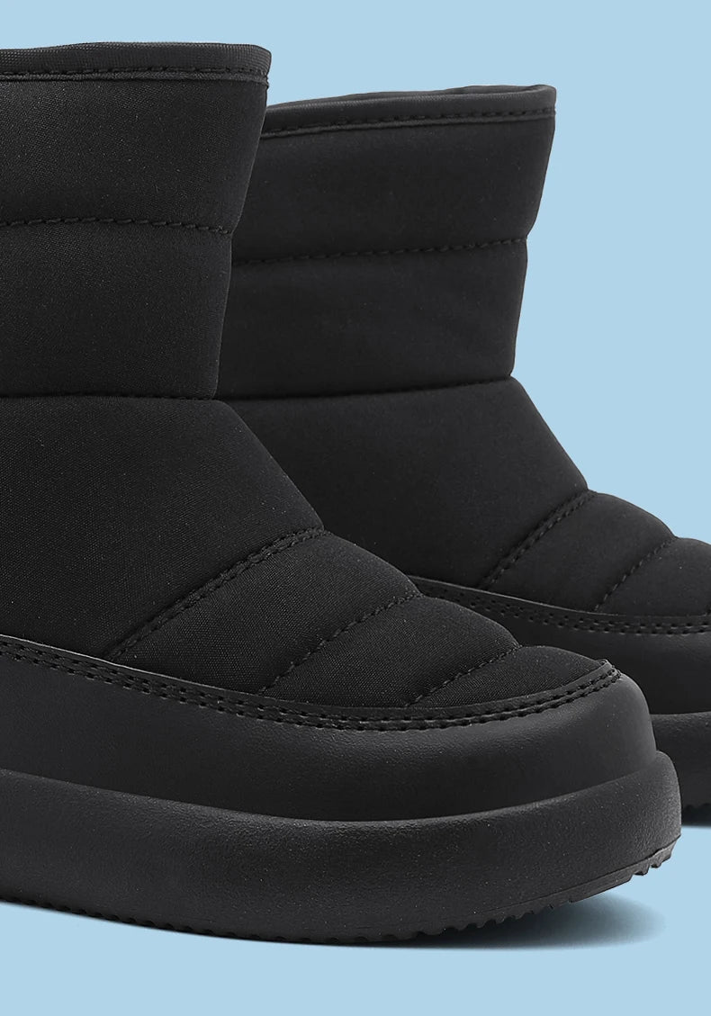 Winter Warm Kids Snow Boots – Plush, High-Top, Anti-Slip, Waterproof Cotton Shoes for Boys & Girls