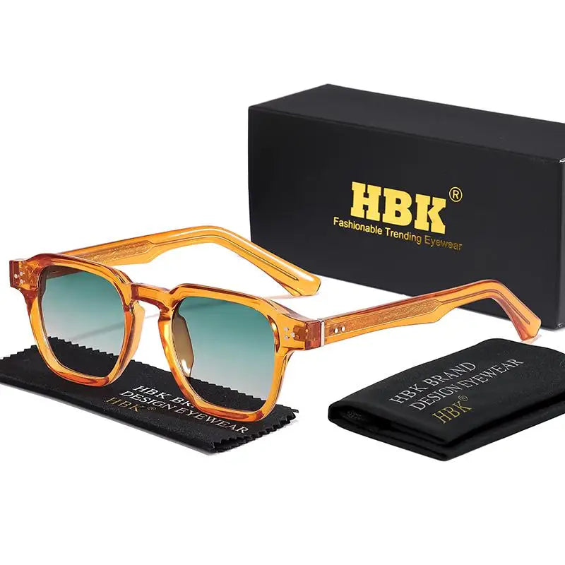 HBK Square Gradient Sunglasses — UV400 Vintage Style for Men