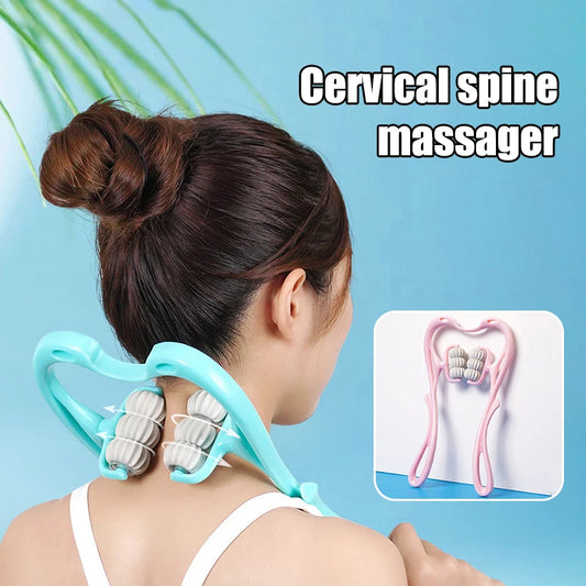 6-Wheel Manual Body Massager – Neck, Back & Waist Relief Roller for Muscle Tension and Relaxation
