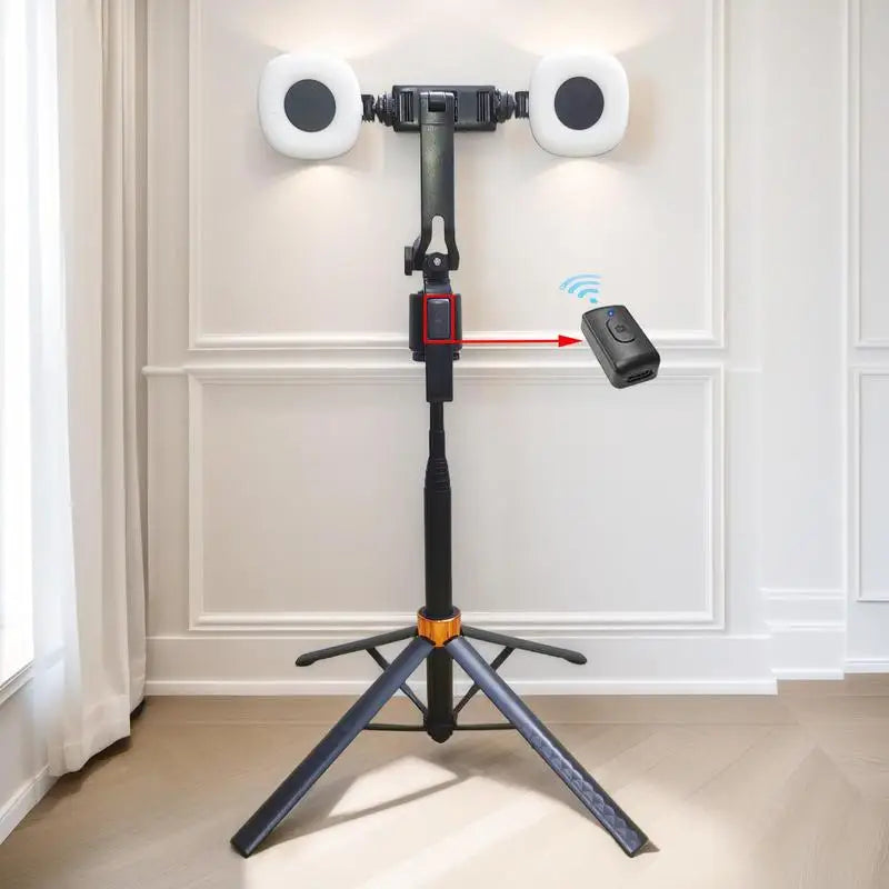 360° Smart Face Tracking Tripod & Selfie Stick, Rechargeable Auto Face Tracking Phone Holder with Dual Fill Lights for Live Streaming, Vlogging, Video Calls & Content Creation