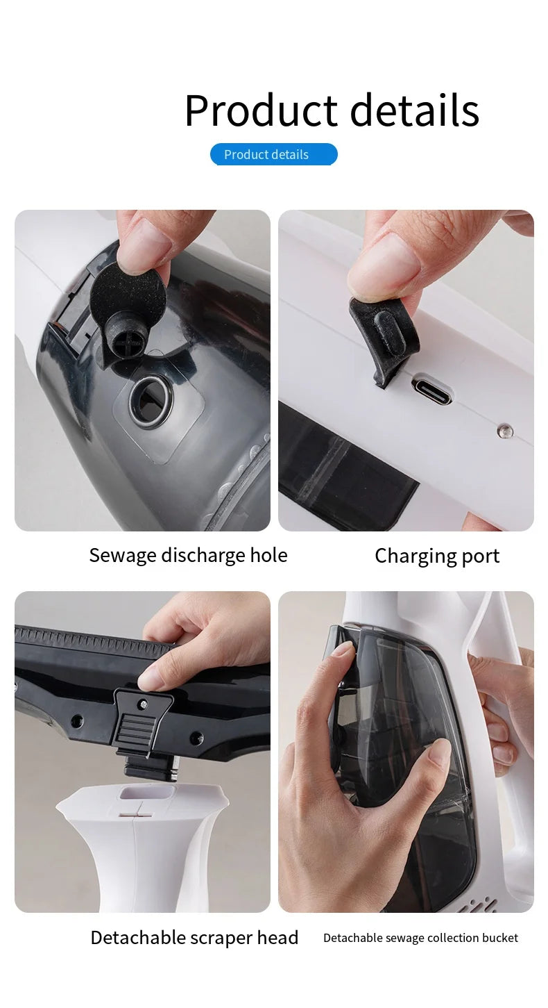 Multifunctional Cordless Electric Window Cleaner | Rechargeable Automatic Glass Cleaning Machine for Windows, Mirrors & Shower Glass