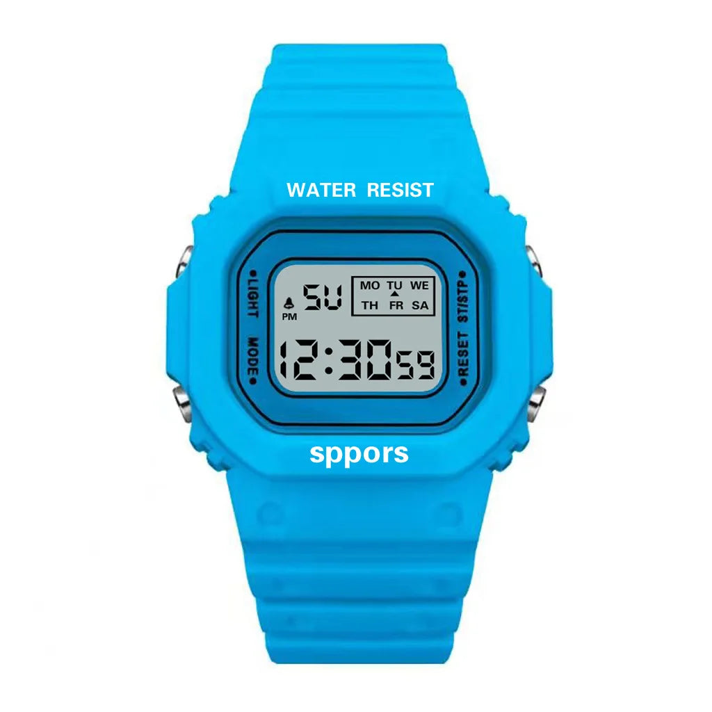 Vintage LED Digital Watch with Steel Strap – Unisex Electronic Sports Wristwatch, Valentine’s Day Gift
