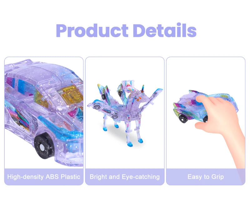 CONUSEA 2-in-1 Magnetic Shape-Shifting Deer Car Toy Set