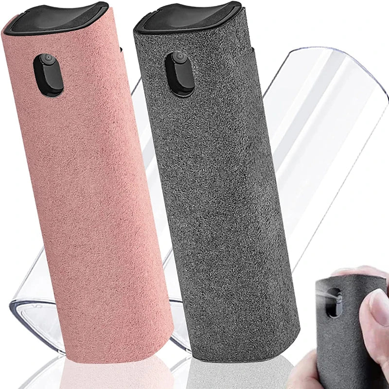 2-in-1 Portable Phone & Tablet Screen Cleaner Spray with Microfiber Cloth – Touchscreen & Glass Cleaning Set