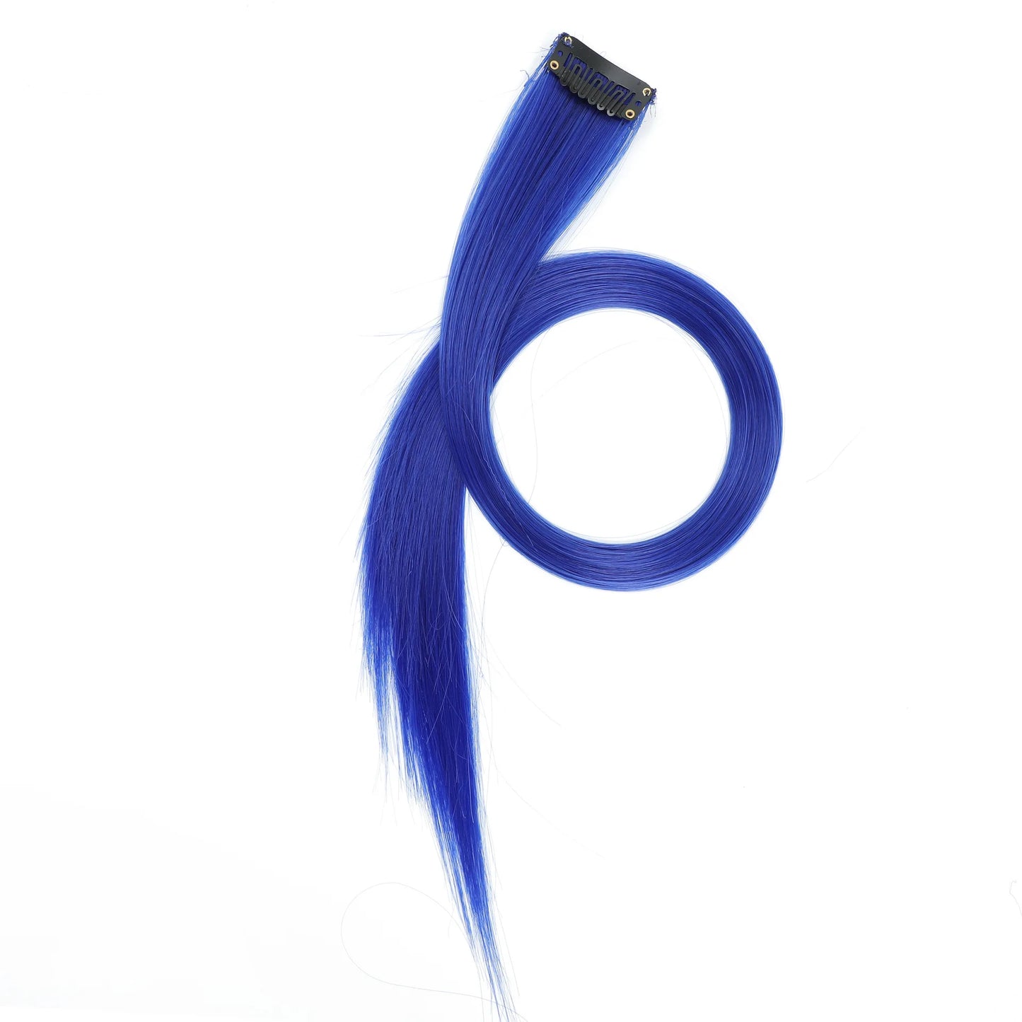 22-Inch Straight Clip-In Synthetic Hair Extensions – Colorful Highlight Hairpiece