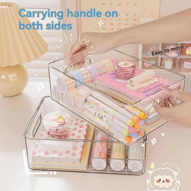 Stackable Clear Plastic Storage Bin – Multi-Purpose See-Through Organizer for Home and Office