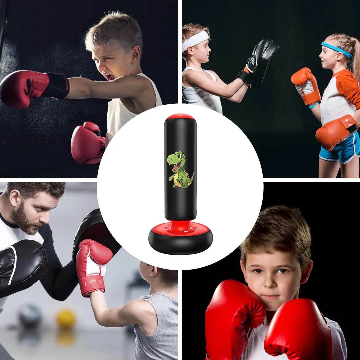 Kids Punching Bag Inflatable Training Fitness Equipment Kids Boxing Bag For Practice Karate For Teenager Boys Girls Karate ﻿