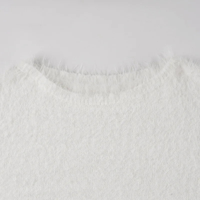 Talenza Women's Plush Pullover Sweater, Loose Fit O-Neck Long Sleeve