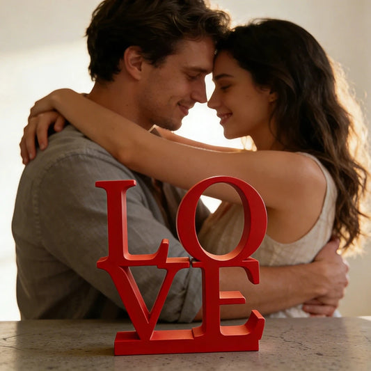 LOVE Letter Desktop Ornament – Minimalist Tabletop Decoration for Home, Wedding, or Seasonal Décor