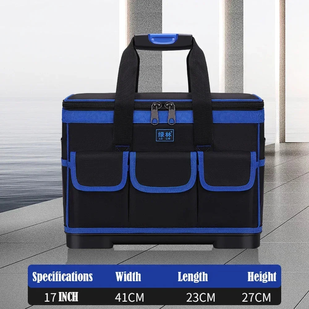 Large Oxford Cloth Tool Bag, Thickened Heavy-Duty Multi-Functional Tool Organizer for Electricians, Carpenters & Repairs