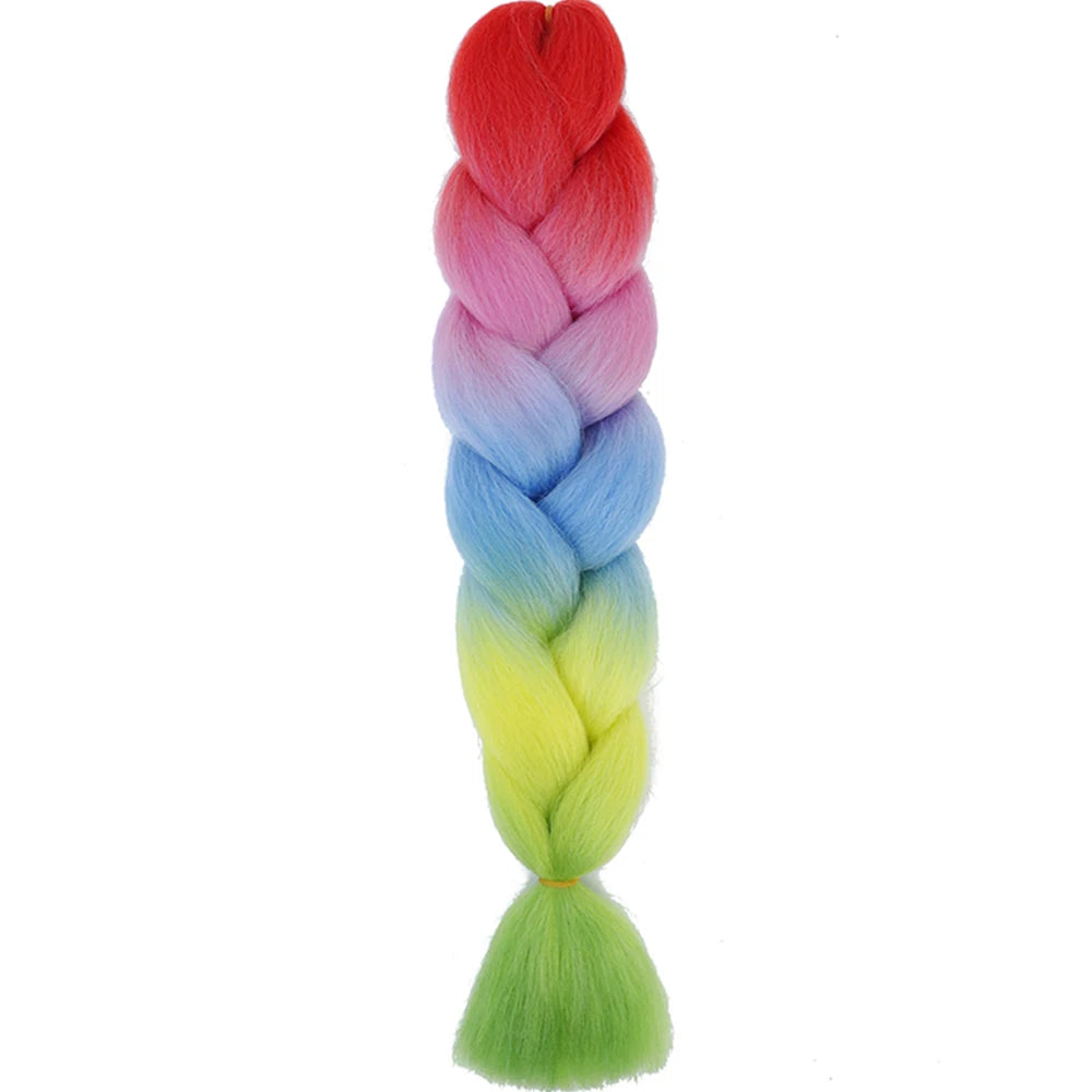 GlowStrands 24” Jumbo Braids for Kids & Adults – Ombre Kanekalon Hair Extensions, Easy Styling & Natural Feel